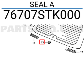 Honda 76707STK000 SEAL A