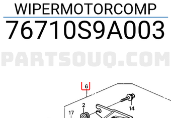 Honda 76710S9A003 WIPERMOTORCOMP