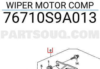 Honda 76710S9A013 WIPER MOTOR COMP