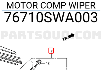 Honda 76710SWA003 MOTOR COMP WIPER