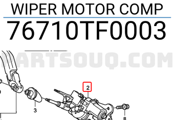Honda 76710TF0003 WIPER MOTOR COMP