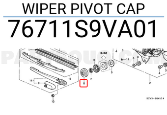Honda 76711S9VA01 WIPER PIVOT CAP