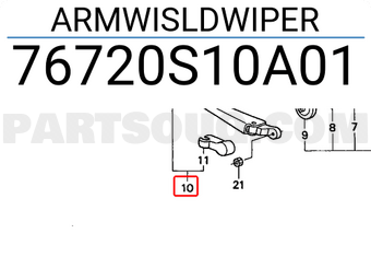 Honda 76720S10A01 ARMWISLDWIPER