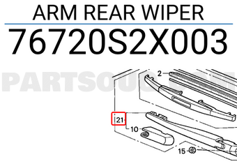 Honda 76720S2X003 ARM REAR WIPER