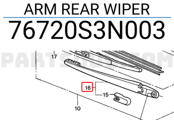 Honda 76720S3N003 ARM REAR WIPER