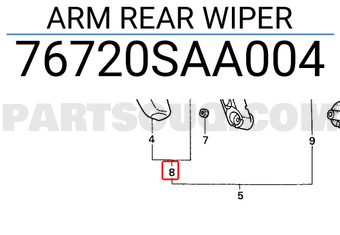 Honda 76720SAA004 ARM REAR WIPER