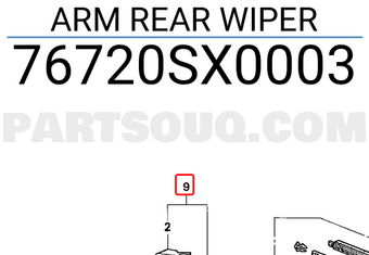 Honda 76720SX0003 ARM REAR WIPER