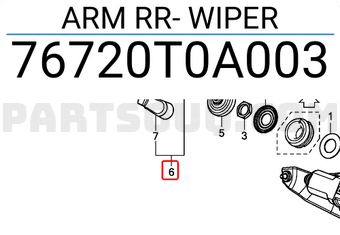 Honda 76720T0A003 ARM RR- WIPER