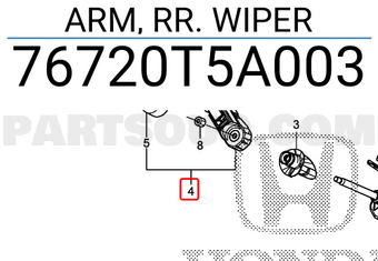 Honda 76720T5A003 ARM, RR. WIPER