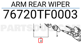 Honda 76720TF0003 ARM REAR WIPER