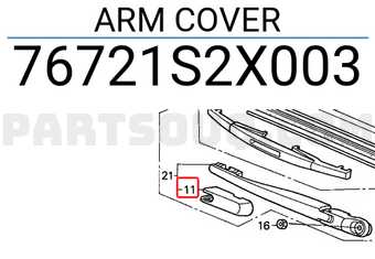 Honda 76721S2X003 ARM COVER