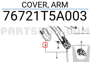Honda 76721T5A003 COVER, ARM
