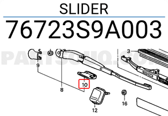Honda 76723S9A003 SLIDER