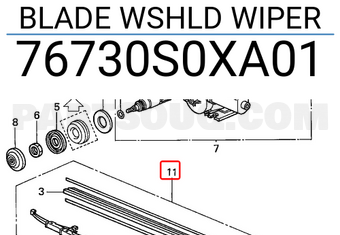 Honda 76730S0XA01 BLADE WSHLD WIPER