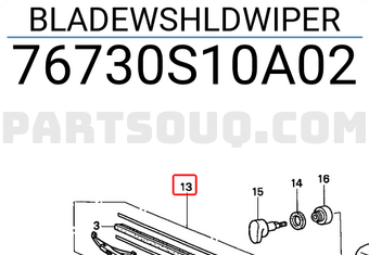 Honda 76730S10A02 BLADEWSHLDWIPER