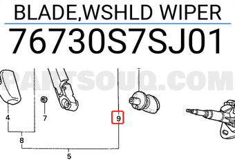 Honda 76730S7SJ01 BLADE,WSHLD WIPER