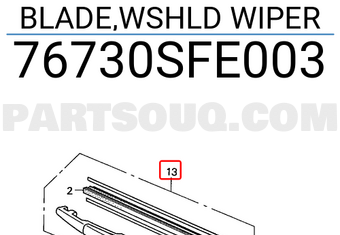 Honda 76730SFE003 BLADE,WSHLD WIPER