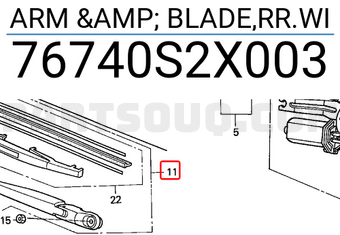 Honda 76740S2X003 ARM & BLADE,RR.WI