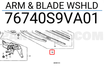 Honda 76740S9VA01 ARM & BLADE WSHLD
