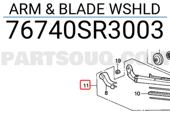 Honda 76740SR3003 ARM & BLADE WSHLD