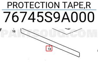 Honda 76745S9A000 PROTECTION TAPE,R
