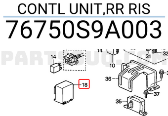 Honda 76750S9A003 CONTL UNIT,RR RIS