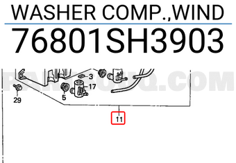Honda 76801SH3903 WASHER COMP.,WIND