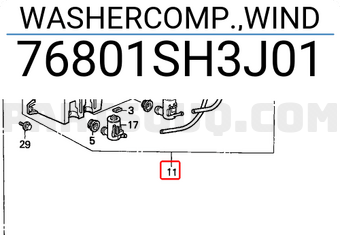 Honda 76801SH3J01 WASHERCOMP.,WIND