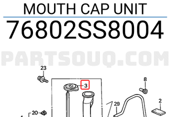 Honda 76802SS8004 MOUTH CAP UNIT
