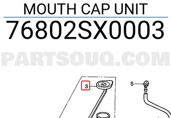Honda 76802SX0003 MOUTH CAP UNIT