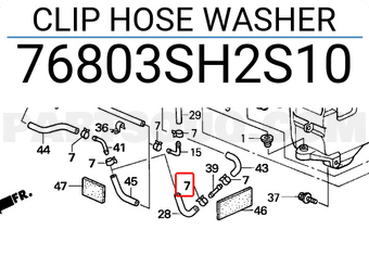 Honda 76803SH2S10 CLIP HOSE WASHER