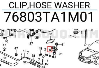Honda 76803TA1M01 CLIP,HOSE WASHER