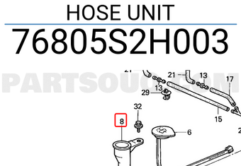 Honda 76805S2H003 HOSE UNIT