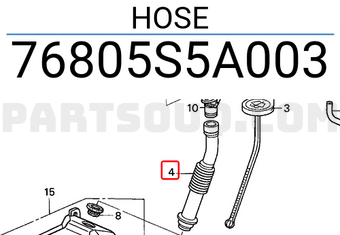 Honda 76805S5A003 HOSE