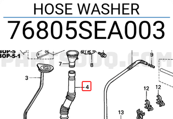 Honda 76805SEA003 HOSE WASHER