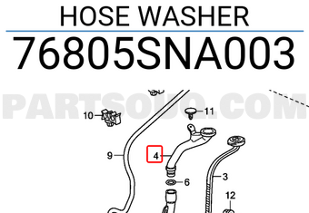 Honda 76805SNA003 HOSE WASHER