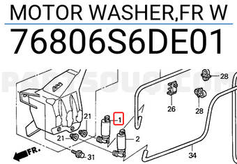 Honda 76806S6DE01 MOTOR WASHER,FR W