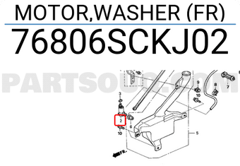 Honda 76806SCKJ02 MOTOR,WASHER (FR)