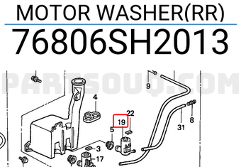 Honda 76806SH2013 MOTOR WASHER(RR)