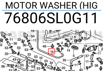 Honda 76806SL0G11 MOTOR WASHER (HIG