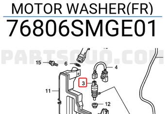 Honda 76806SMGE01 MOTOR WASHER(FR)