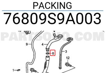 Honda 76809S9A003 PACKING