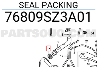 Honda 76809SZ3A01 SEAL PACKING