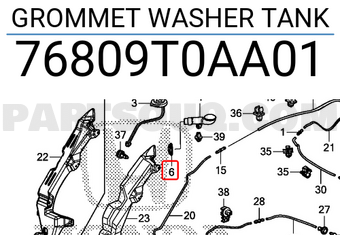Honda 76809T0AA01 GROMMET WASHER TANK