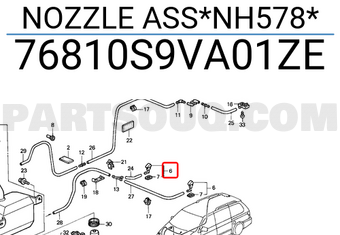 Honda 76810S9VA01ZE NOZZLE ASS*NH578*