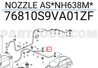 Honda 76810S9VA01ZF NOZZLE AS*NH638M*