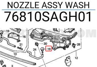 Honda 76810SAGH01 NOZZLE ASSY WASH
