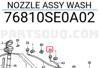 Honda 76810SE0A02 NOZZLE ASSY WASH