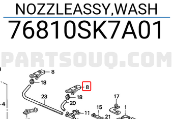 Honda 76810SK7A01 NOZZLEASSY,WASH