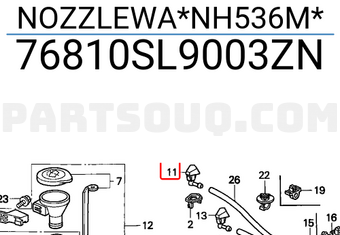 Honda 76810SL9003ZN NOZZLEWA*NH536M*